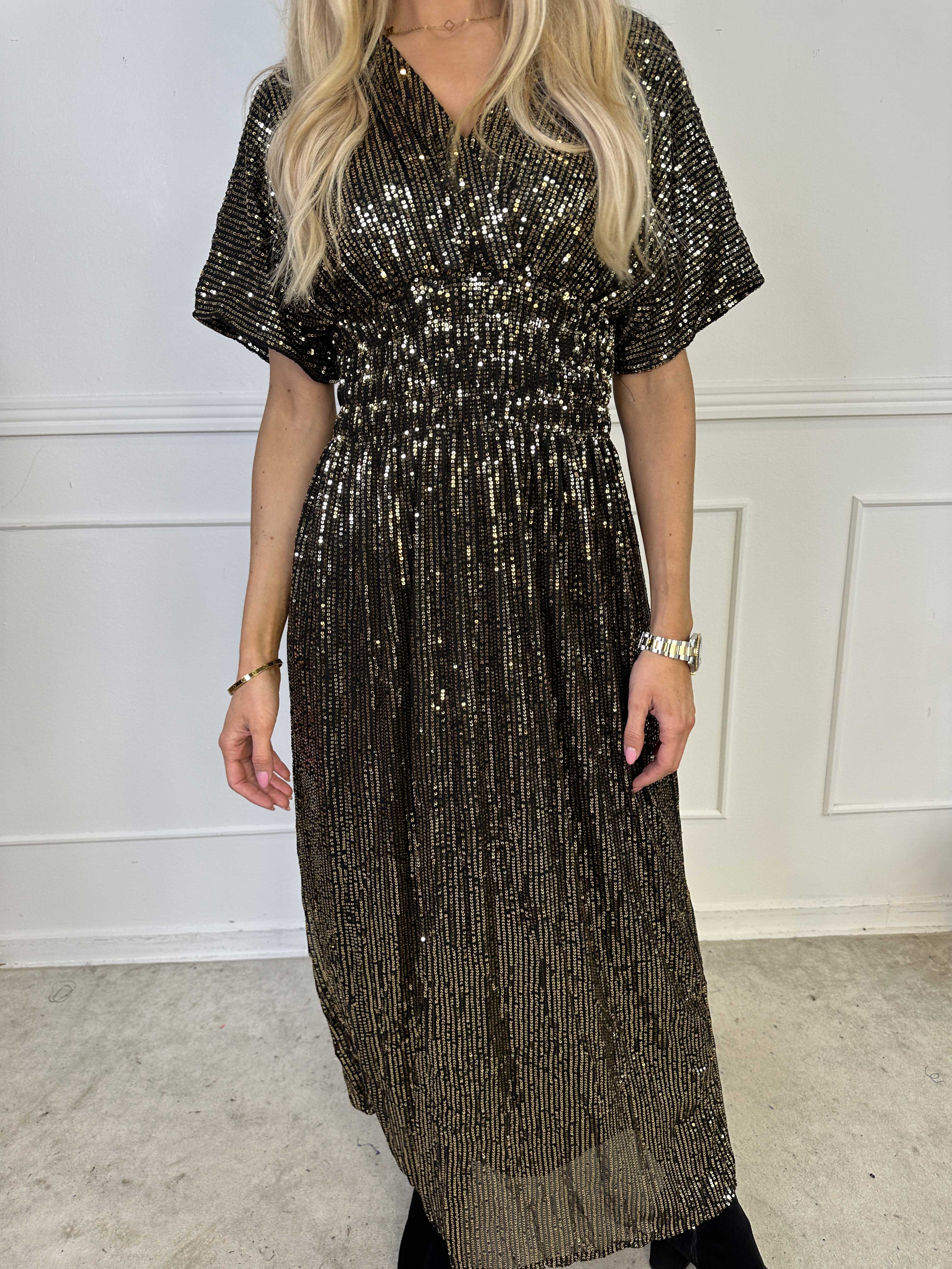 Pams Glitter - Lang smuk kjole med pailletter